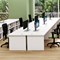 Jemini Two-Tone 1400mm Rectangular Desk, Panel End Leg, Grey Oak & White