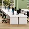 Jemini Two-Tone 1400mm Rectangular Desk, Panel End Leg, Grey Oak & White