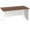 Jemini Two-Tone 1400mm Rectangular Desk, Panel End Leg, Walnut & White