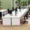 Jemini Two-Tone 1400mm Rectangular Desk, Panel End Leg, Walnut & White