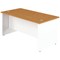 Jemini Two-Tone 1600mm Rectangular Desk, Panel End Leg, Oak & White