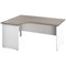 Jemini Switch 1600mm Two-Tone Corner Desk, Left Hand, White Panel End Leg, Grey Oak