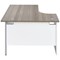 Jemini Switch 1600mm Two-Tone Corner Desk, Left Hand, White Panel End Leg, Grey Oak