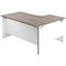 Jemini Switch 1600mm Two-Tone Corner Desk, Left Hand, White Panel End Leg, Grey Oak