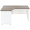 Jemini Switch 1600mm Two-Tone Corner Desk, Left Hand, White Panel End Leg, Grey Oak