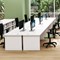 Jemini Switch 1600mm Two-Tone Corner Desk, Left Hand, White Panel End Leg, Grey Oak