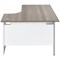 Jemini Switch 1600mm Two-Tone Corner Desk, Right Hand, White Panel End Leg, Grey Oak