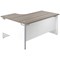 Jemini Switch 1600mm Two-Tone Corner Desk, Right Hand, White Panel End Leg, Grey Oak