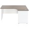 Jemini Switch 1600mm Two-Tone Corner Desk, Right Hand, White Panel End Leg, Grey Oak