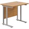 Jemini 800mm Slim Rectangular Desk, Silver Cantilever Legs, Oak