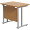 Jemini 800mm Slim Rectangular Desk, Silver Cantilever Legs, Oak