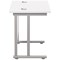 Jemini 800mm Slim Rectangular Desk, Silver Cantilever Legs, White