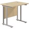 Jemini 800mm Slim Rectangular Desk, Silver Cantilever Legs, Maple