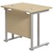 Jemini 800mm Slim Rectangular Desk, Silver Cantilever Legs, Maple