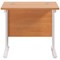 Jemini 800mm Slim Rectangular Desk, White Cantilever Leg, Beech