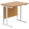 Jemini 800mm Slim Rectangular Desk, White Cantilever Leg, Oak