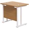 Jemini 800mm Slim Rectangular Desk, White Cantilever Leg, Oak