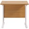 Jemini 800mm Slim Rectangular Desk, White Cantilever Leg, Oak