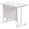 Jemini 800mm Slim Rectangular Desk, White Cantilever Leg, White