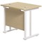 Jemini 800mm Slim Rectangular Desk, White Cantilever Leg, Maple