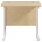 Jemini 800mm Slim Rectangular Desk, White Cantilever Leg, Maple