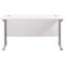 Jemini 1200mm Slim Rectangular Desk, Silver Double Cantilever Leg, White