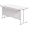 Jemini 1200mm Slim Rectangular Desk, White Cantilever Leg, White