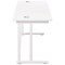 Jemini 1600mm Slim Rectangular Desk, White Cantilever Leg, White