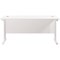 Jemini 1600mm Slim Rectangular Desk, White Cantilever Leg, White