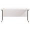 Jemini 1800mm Slim Rectangular Desk, Silver Double Cantilever Leg, White