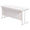 Jemini 1800mm Slim Rectangular Desk, White Cantilever Leg, White