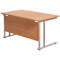 Jemini 1200mm Rectangular Desk, Silver Double Cantilever Leg, Beech