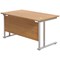 Jemini 1200mm Rectangular Desk, Silver Double Cantilever Leg, Oak