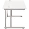 Jemini 1200mm Rectangular Desk, Silver Double Cantilever Leg, White