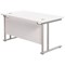 Jemini 1200mm Rectangular Desk, Silver Double Cantilever Leg, White