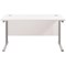 Jemini 1200mm Rectangular Desk, Silver Double Cantilever Leg, White