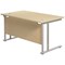 Jemini 1200mm Rectangular Desk, Silver Double Cantilever Leg, Maple