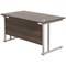 Jemini 1200mm Rectangular Desk, Silver Double Cantilever Leg, Walnut