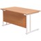 Jemini 1200mm Rectangular Desk, White Cantilever Leg, Beech