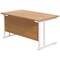 Jemini 1200mm Rectangular Desk, White Cantilever Leg, Oak