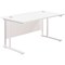 Jemini 1200mm Rectangular Desk, White Cantilever Leg, White