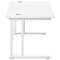 Jemini 1200mm Rectangular Desk, White Cantilever Leg, White