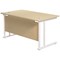 Jemini 1200mm Rectangular Desk, White Cantilever Leg, Maple