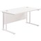 Jemini 1400mm Rectangular Desk, White Cantilever Leg, White