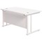 Jemini 1400mm Rectangular Desk, White Cantilever Leg, White