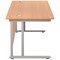 Jemini 1600mm Rectangular Desk, Silver Double Cantilever Leg, Beech