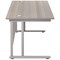 Jemini 1600mm Rectangular Desk, Silver Double Cantilever Leg, Grey Oak