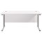 Jemini 1600mm Rectangular Desk, Silver Double Cantilever Leg, White