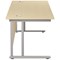 Jemini 1600mm Rectangular Desk, Silver Double Cantilever Leg, Maple