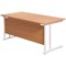 Jemini 1600mm Rectangular Desk, White Cantilever Leg, Beech